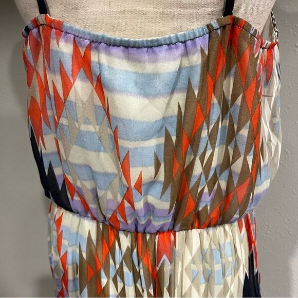 Xhilaration braided details spaghetti straps Aztec print high low maxi dress - Picture 8 of 13